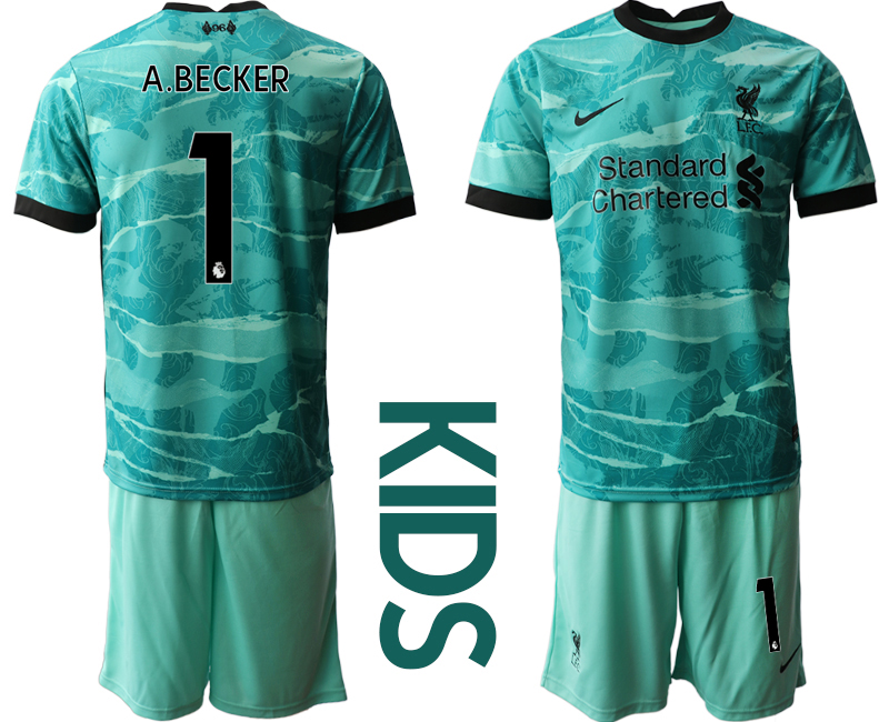 Youth 2020-2021 club Liverpool away #1 green Soccer Jerseys
